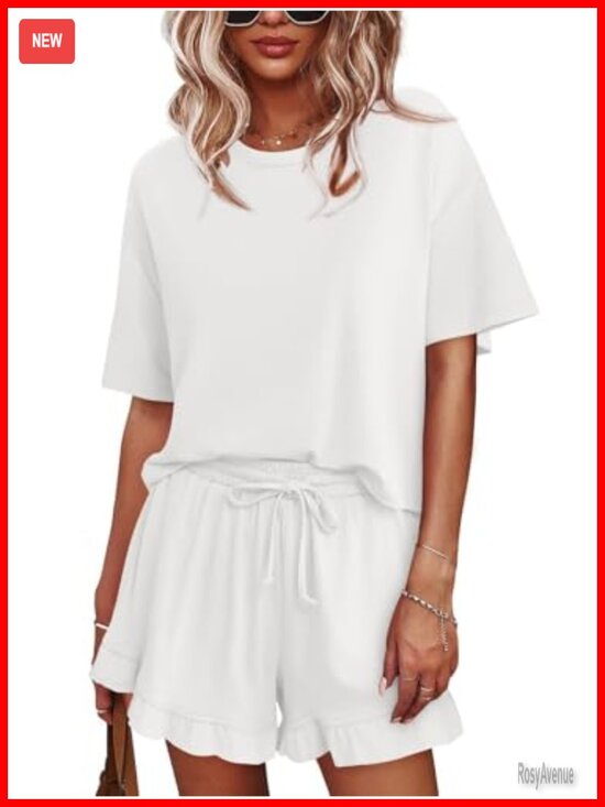Other - Womens Pajama Lounge Set Summer Casual Soft 2 Piece Short Set